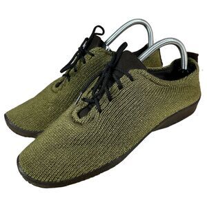 A'rcopedico Green Knit Crochet Lace Up Sneakers Men's Size EU 42 US 9-9.5